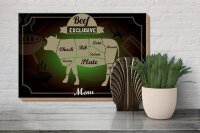Holzschild Fleisch 30x20cm Schnitte Beef exklusive Menü