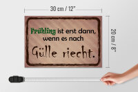 Holzschild Spruch 30x20cm Frühling ist wenn Gülle riecht