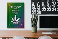 Holzschild Spruch 20x30cm keep calm and smoke weed
