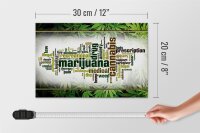 Holzschild Cannabis 30x20cm Marijuana therapy pain smoke