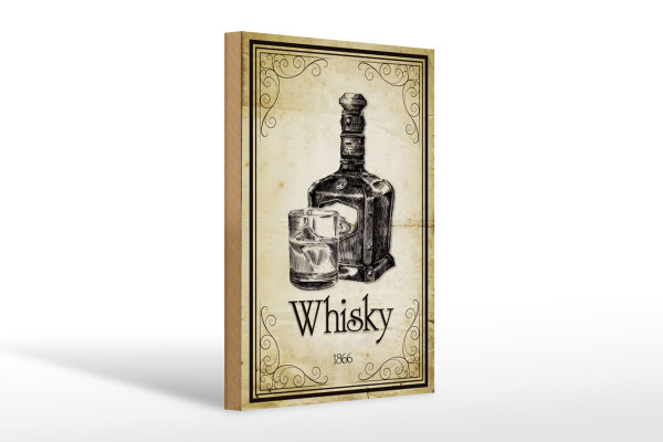 Holzschild Alkohol 20x30cm 1866 Whisky Retro