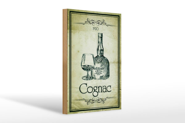Holzschild Alkohol 20x30cm 1920 Cognac Retro