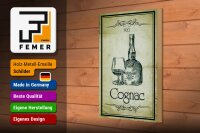 Holzschild Alkohol 20x30cm 1920 Cognac Retro