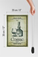 Holzschild Alkohol 20x30cm 1920 Cognac Retro