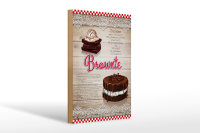 Holzschild Rezept 20x30cm Brownie Zutaten 250g Butter