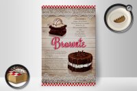 Holzschild Rezept 20x30cm Brownie Zutaten 250g Butter