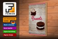 Holzschild Rezept 20x30cm Brownie Zutaten 250g Butter
