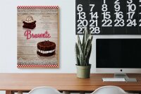 Holzschild Rezept 20x30cm Brownie Zutaten 250g Butter