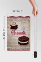 Holzschild Rezept 20x30cm Brownie Zutaten 250g Butter
