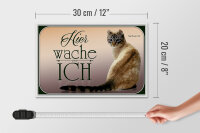 Holzschild Katze 30x20cm American Curl hier wache ich
