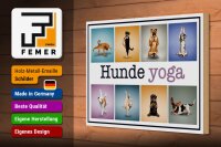 Holzschild Hund 30x20cm Hunde Yoga Wanddeko bunt