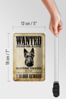 Blechschild Hund 12x18cm wanted Scottish Terrier