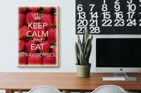 Holzschild Spruch 20x30cm Keep Calm and eat strawberries
