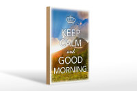 Holzschild Spruch 20x30cm Keep Calm and good Morning