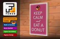 Holzschild Spruch 20x30cm Keep Calm and eat a donut