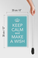 Holzschild Spruch 20x30cm Keep Calm and make a wish