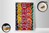 Holzschild Spruch 20x30cm Keep Calm and love candy