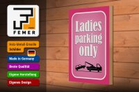 Holzschild Parken 20x30cm Ladies parking only rosa