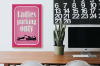 Holzschild Parken 20x30cm Ladies parking only rosa