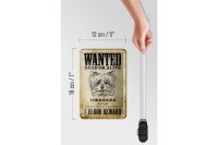 Blechschild Hund 12x18cm wanted dead Yorkshire Schild