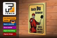 Holzschild Spruch 20x30cm Du Genosse hältst Klo sauber