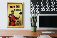 Holzschild Spruch 20x30cm Du Genosse hältst Klo sauber