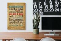 Holzschild Spruch 20x30cm Hausordnung sage bitte danke