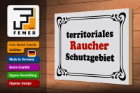 Holzschild Hinweis 30x20cm Raucher Schutzgebiet
