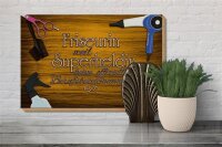 Holzschild Spruch 30x20cm Friseurin Superhelding