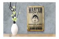Blechschild Hund 12x18cm wanted Siberian Husky Schild