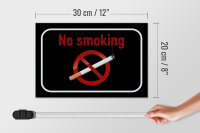 Holzschild Hinweis 30x20cm No smoking Rauchverbot schwarz