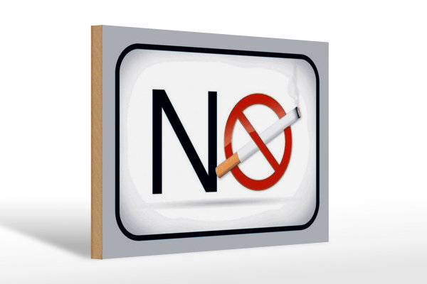 Holzschild Hinweis 30x20cm No smoking Rauchverbot