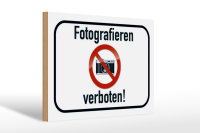 Holzschild Hinweis 30x20cm Fotografieren verboten