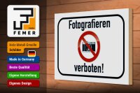 Holzschild Hinweis 30x20cm Fotografieren verboten