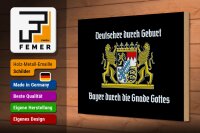 Holzschild Spruch 30x20cm Deutscher durch Geburt Bayer