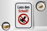 Holzschild Hinweis 20x30cm Hund lass den Scheiß