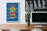 Holzschild Rezept 20x30cm Burger zum selber machen