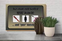 Holzschild Spruch 30x20cm was zum Grillen nicht braucht