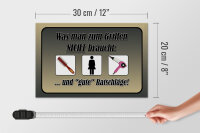 Holzschild Spruch 30x20cm was zum Grillen nicht braucht