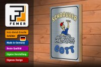 Holzschild Spruch 20x30cm Schrauber Gott Werkzeug