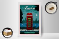 Holzschild London 20x30cm red Telephone England Telefon