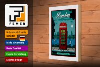 Holzschild London 20x30cm red Telephone England Telefon