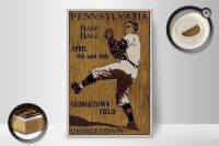 Holzschild Retro 20x30cm Pennsylvania Baseball April 8th