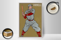 Holzschild Retro 20x30cm Cornell Baseball Schlagmann