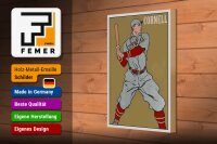 Holzschild Retro 20x30cm Cornell Baseball Schlagmann