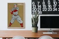 Holzschild Retro 20x30cm Cornell Baseball Schlagmann