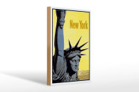 Holzschild Retro 20x30cm New York Statue of Liberty