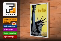 Holzschild Retro 20x30cm New York Statue of Liberty