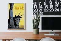 Holzschild Retro 20x30cm New York Statue of Liberty