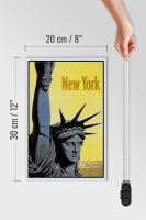 Holzschild Retro 20x30cm New York Statue of Liberty